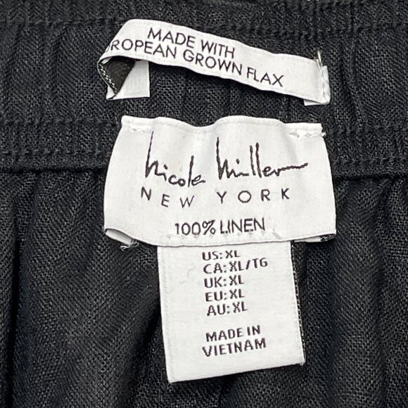 Nicole Miller Skirt‎ Womens XL Black Linen Midi High Slit Capsule Minimalist - Picture 9 of 12